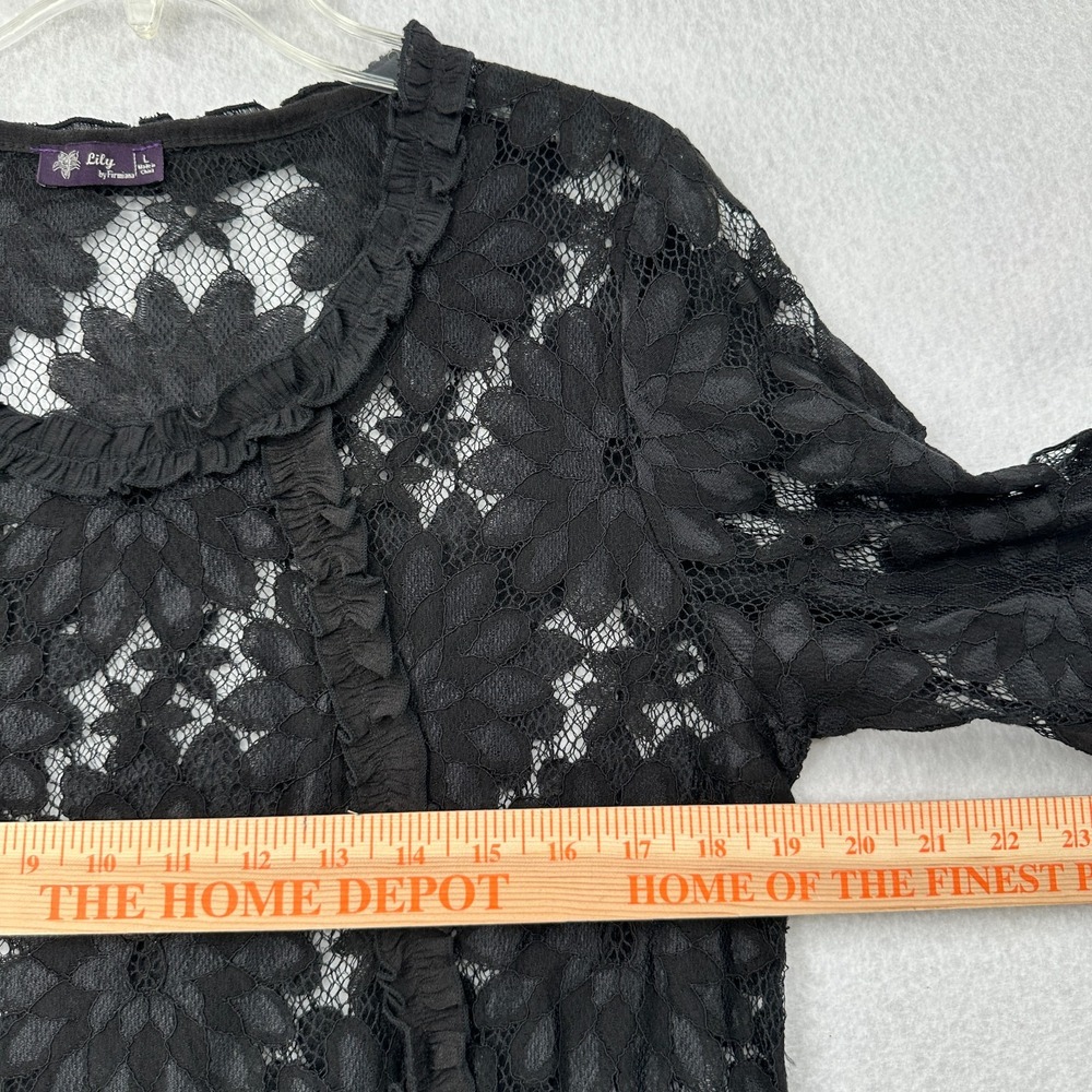 Free People‎ Black Lace Tunic Top Womens Medium Witchy Gothic - Picture 8 of 10